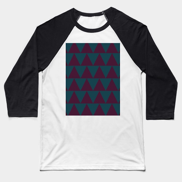 Plum Purple and Teal Geometric, Zig Zag Design Baseball T-Shirt by OneThreeSix